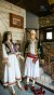 Traditional dresses deployed in a restaurant hall