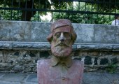 Monument in pedestrian street in Korça